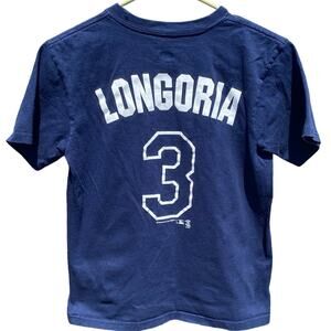 Tampa Bay Rays Evan Longoria Kids blue Jersey T-shirt Size Youth Medium